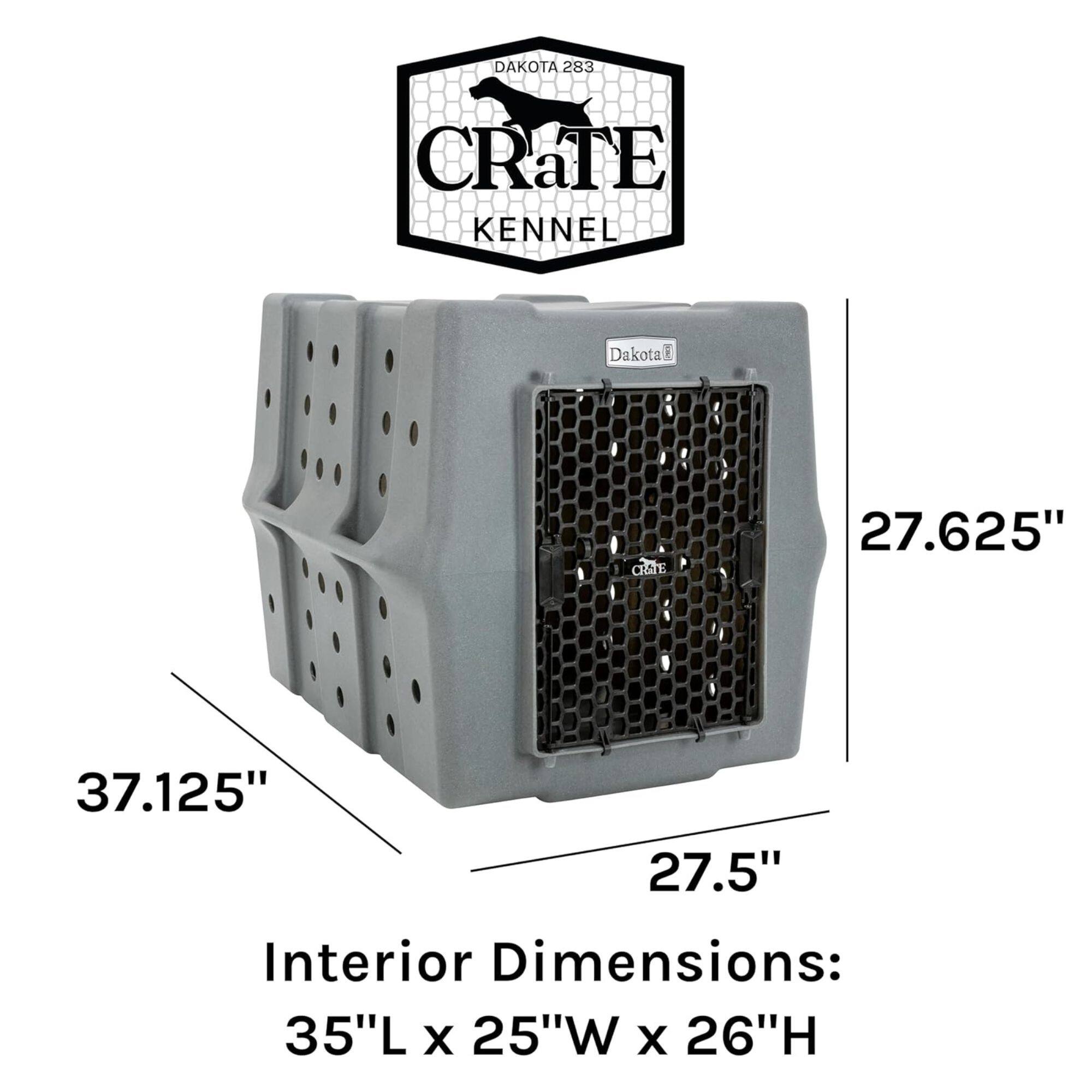 DAKOTA 283 CRATE KENNEL  
Dakota CRANE  
27.625" 37.125" 27.5"  
Interior Dimensions: 35"L X 25"W X 26"H