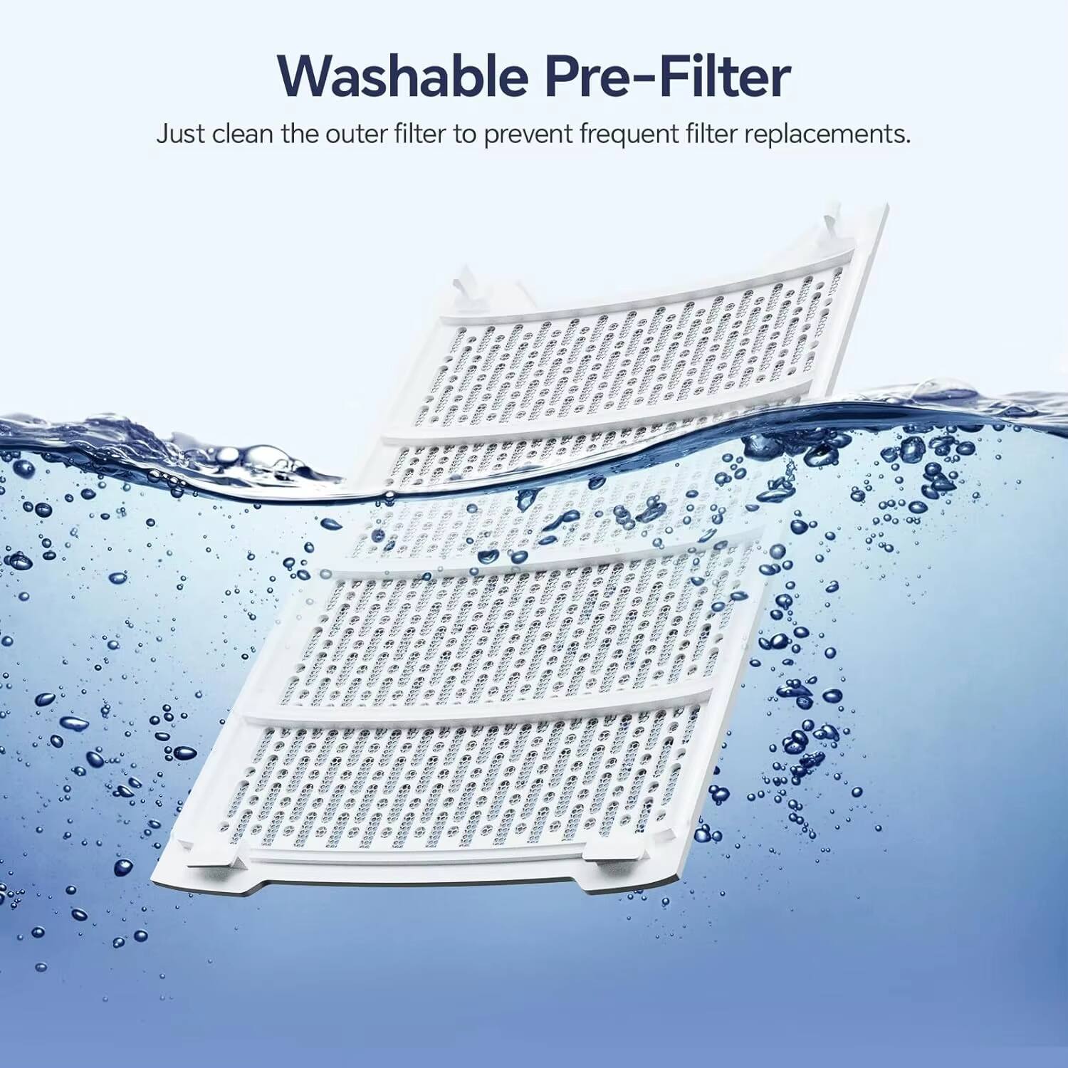 Washable Pre-Filter  
Just clean the outer filter to prevent frequent filter replacements.