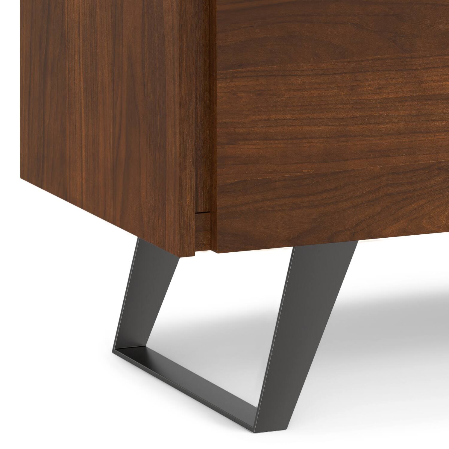 Alt View 8. Simpli Home - Lowry 39 inch Walnut Storage Cabinet (Set of 2) - Walnut Veneer.