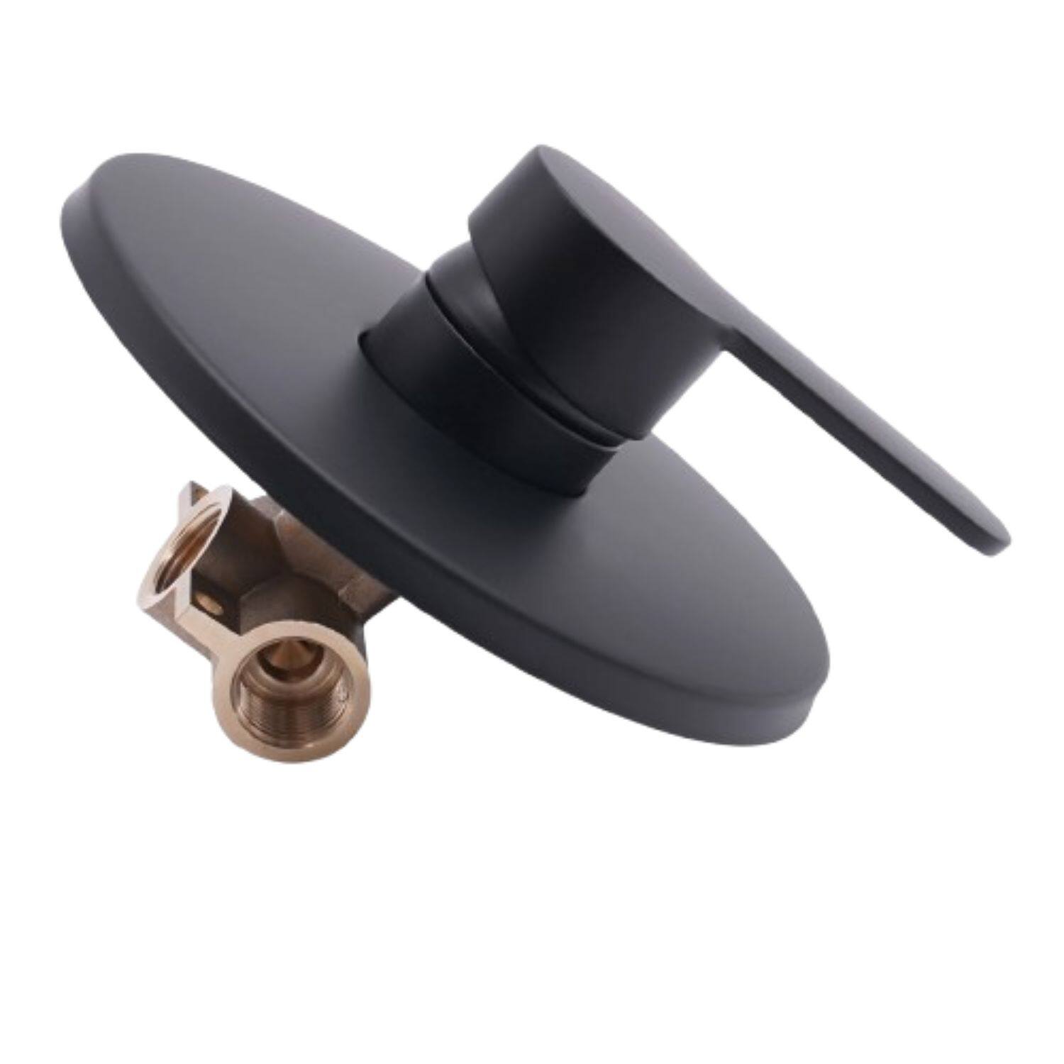 Front. Home Collection - Wall Mount Shower Faucet Control Valve – Bathroom Hot & Cold Water Mixer Tap Valve with Dual Handle Design - Chrome.