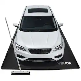 VEVOR - Containment Mat, 8 ft 6 in x 20 ft, Non-Slip PVC Garage Floor Mat with a Cleaning Squeegee, Heavy Duty Durable - Black