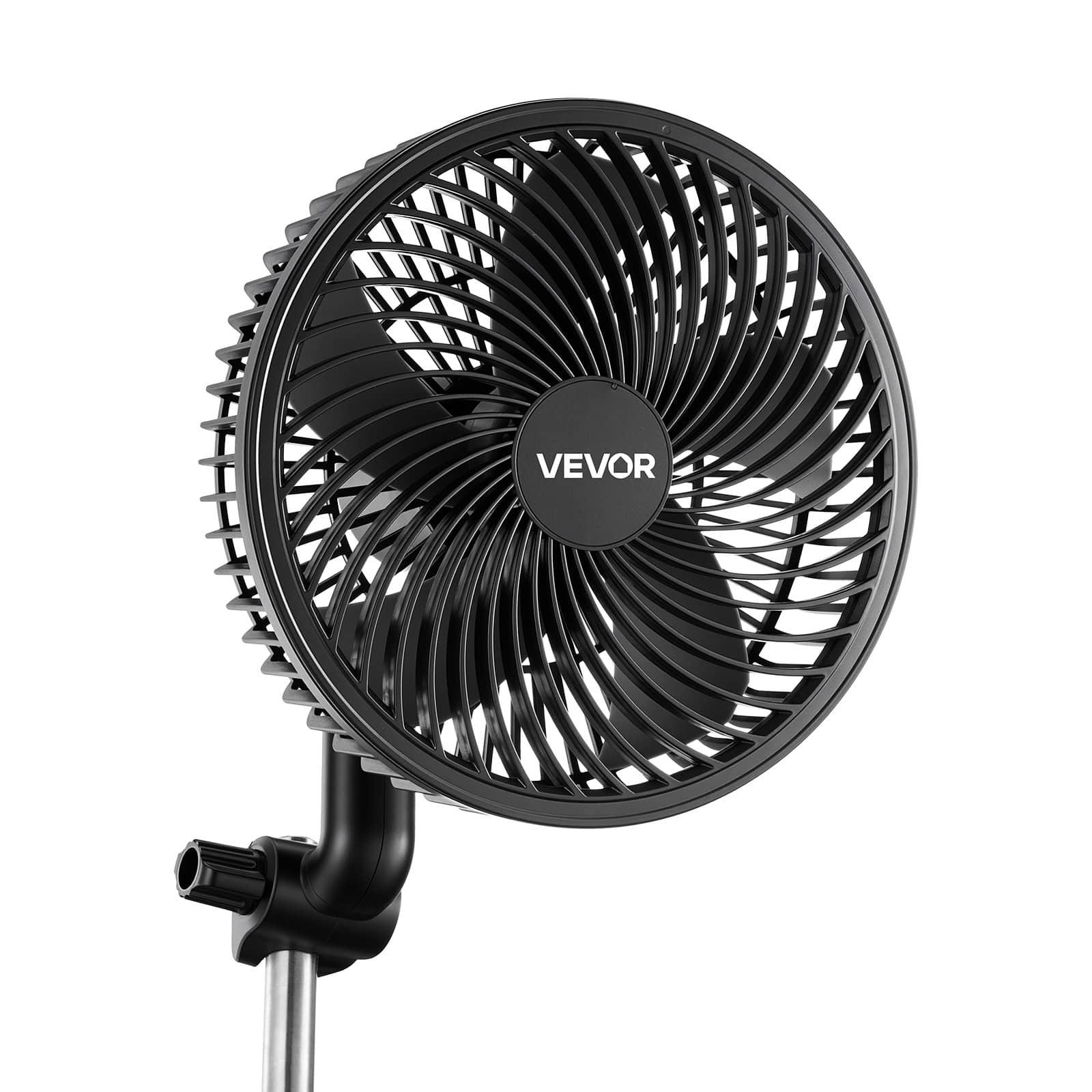 VEVOR - Plant Fan, Grow Tent Clip On Fan Rechargeable, USB Port with 9 Speeds & Circulation Mode, Smart Control - Black