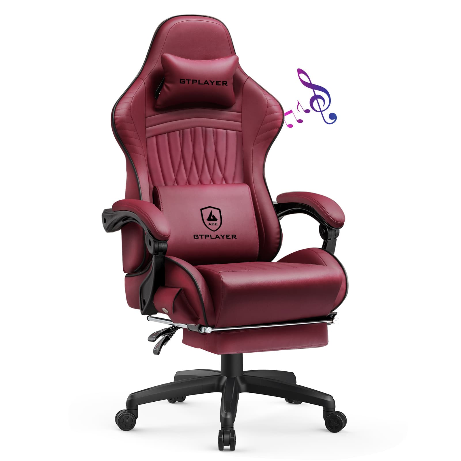 GTPlayer - Ace Pro Gaming Chair - WineRed - Front_Zoom