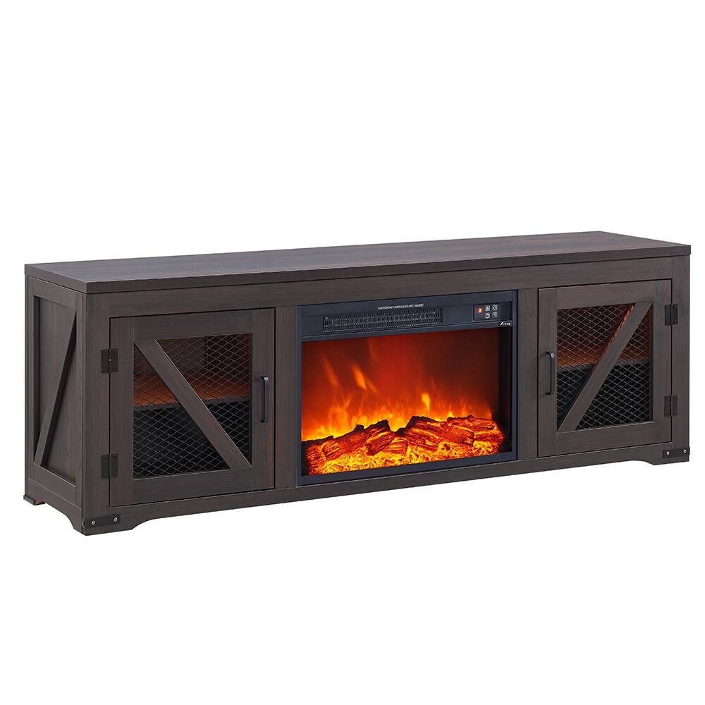 "Living Essentials Corp - Ashton Unfold™ 62"" console with build-in 23"" Firebox - Dark Brown" price history on PriceWatchPro