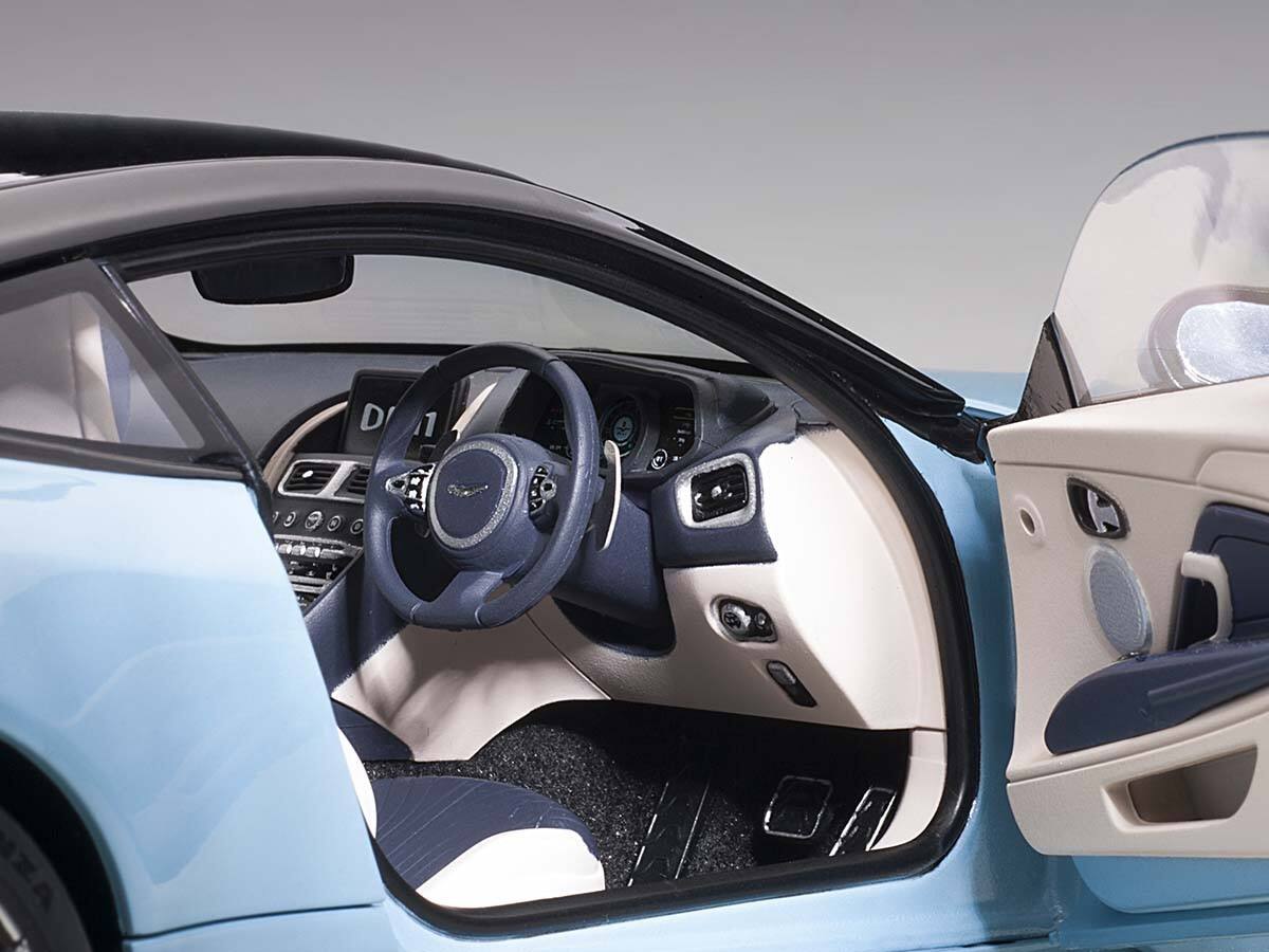 Alt View 2. Autoart - Aston Martin DB11 Q Frosted Glas Blue with Black Top 1/18 Model Car by Autoart.