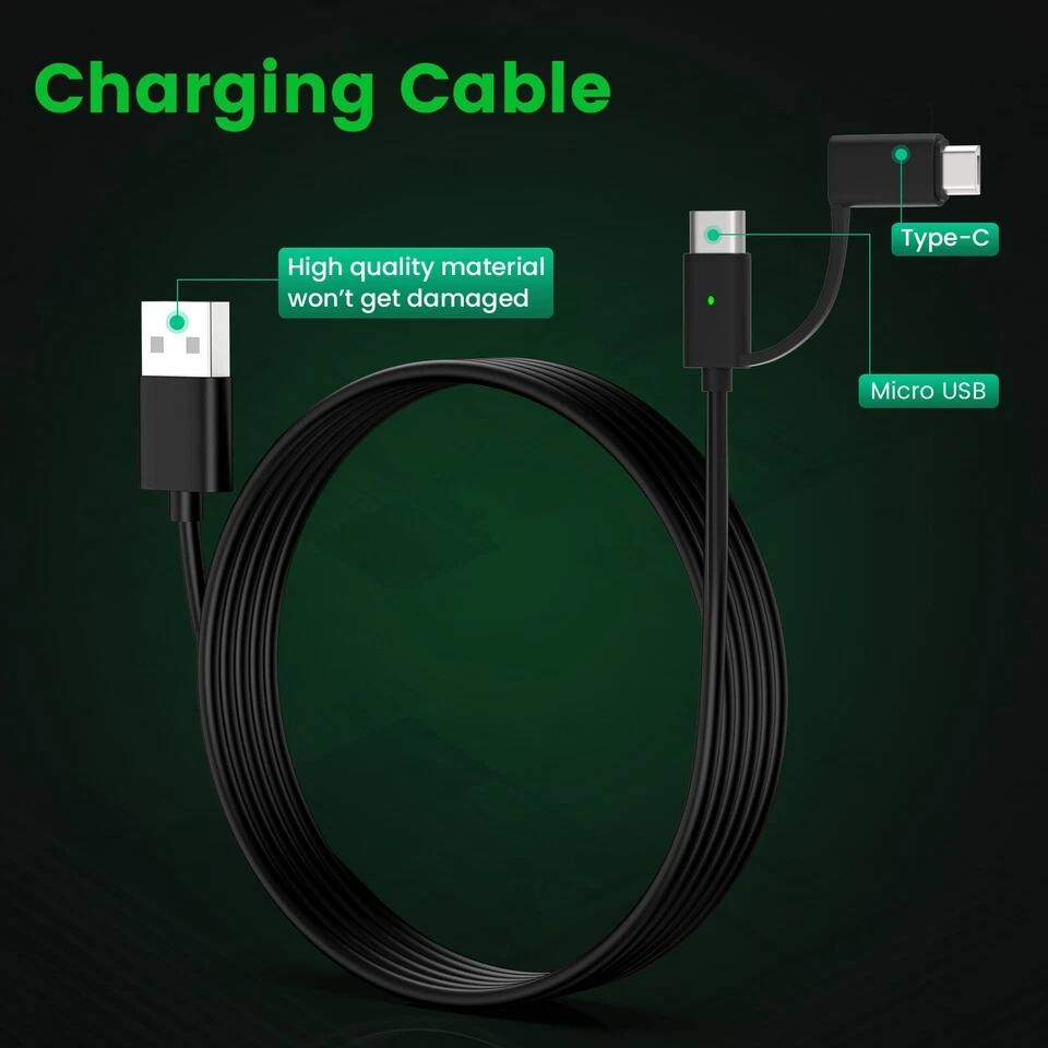 Charging Cable

- High quality material won't get damaged
- Type-C
- Micro USB