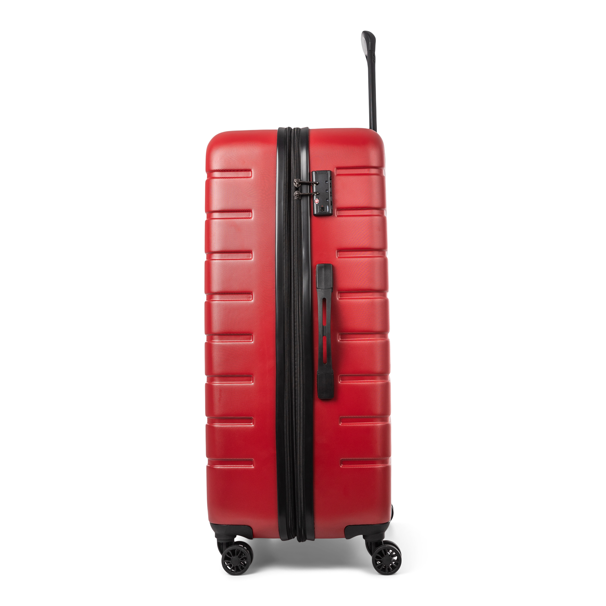 Left View: Bugatti - 28" Geneva Suitcase - Red