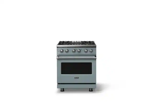 Front. Viking - 30 in. Wide 4 Burner Pro 5 Series 4.7 Cu. Ft. Freestanding Sealed Dual Fuel Convection Range - November Sky - November Sky.