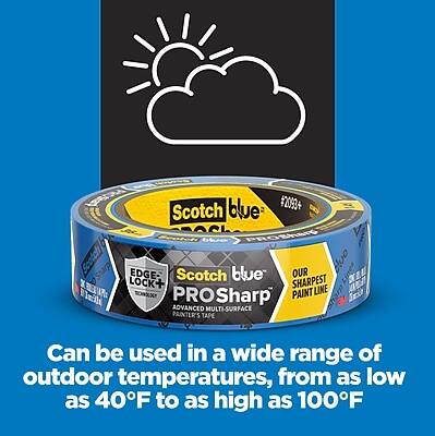 Scotch Blue PRO Sharp  
Advanced Multi-Surface Painter's Tape  
Edge Lock  
Our Sharpest Paint Line  

Can be used in a wide range of outdoor temperatures, from as low as 40°F to as high as 100°F