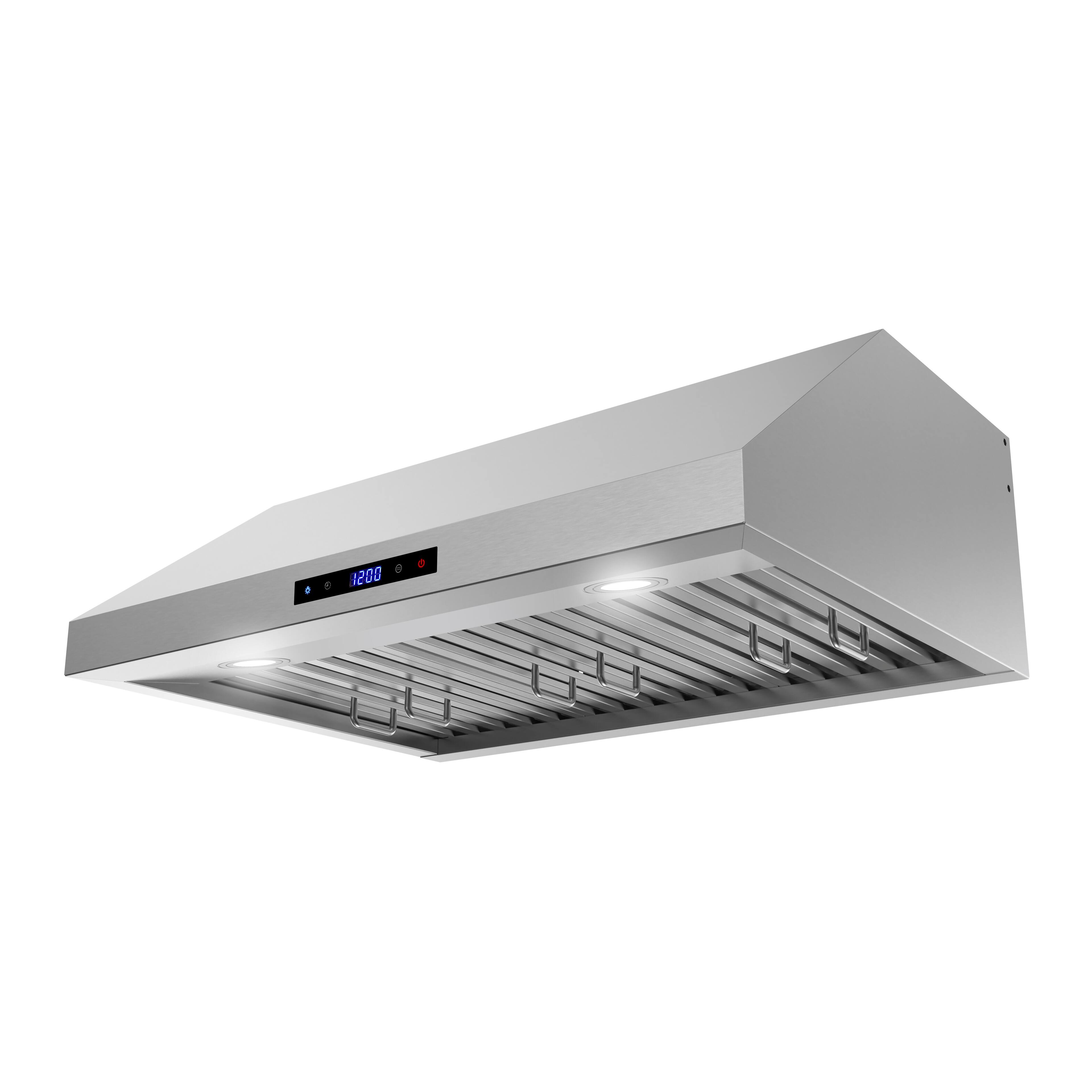Alt View 2. Streamline - 30 in. Magione Ducted Undermount 406 CFM Range Hood, Baffle Filters, Touchpad Control, LED Lights - Brushed Stainless Steel.
