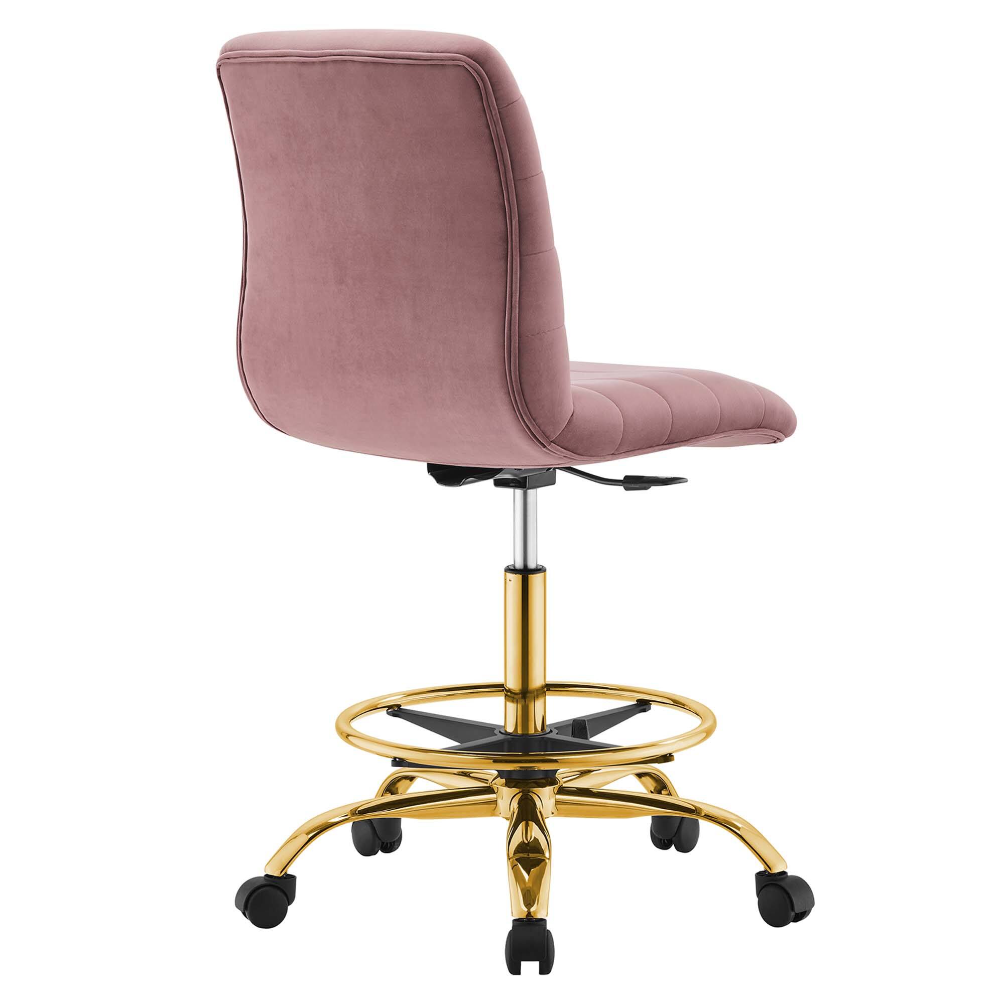 Back. Modway - Ripple Armless Performance Velvet Drafting Chair by Modway - Red.