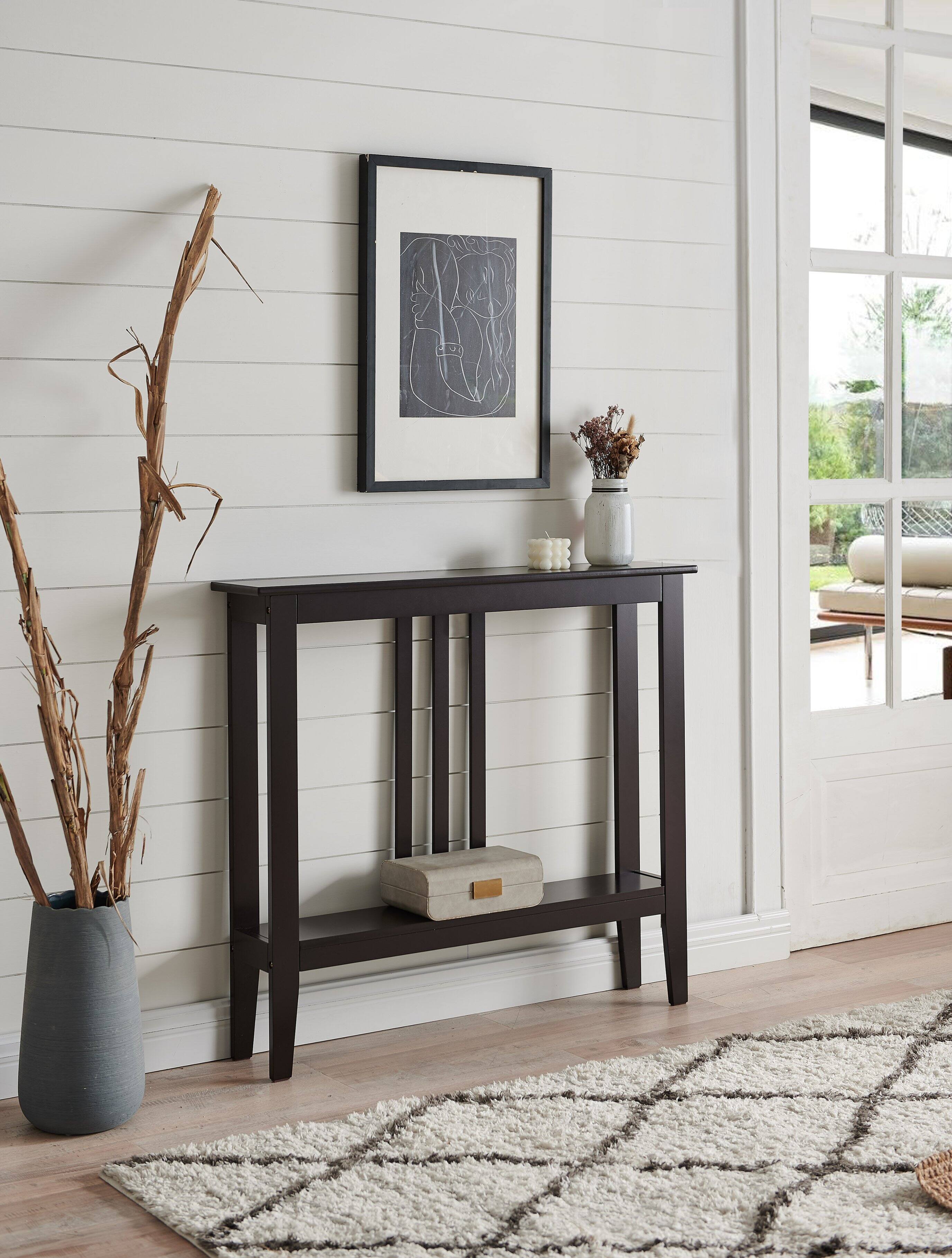 Kings Brand Furniture - Entryway Table - Narrow Console Table - Console Table with Storage - Dark Brown