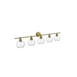 Living District - Collier 5 Light and Clear Glass Wall Sconce - Satin Gold