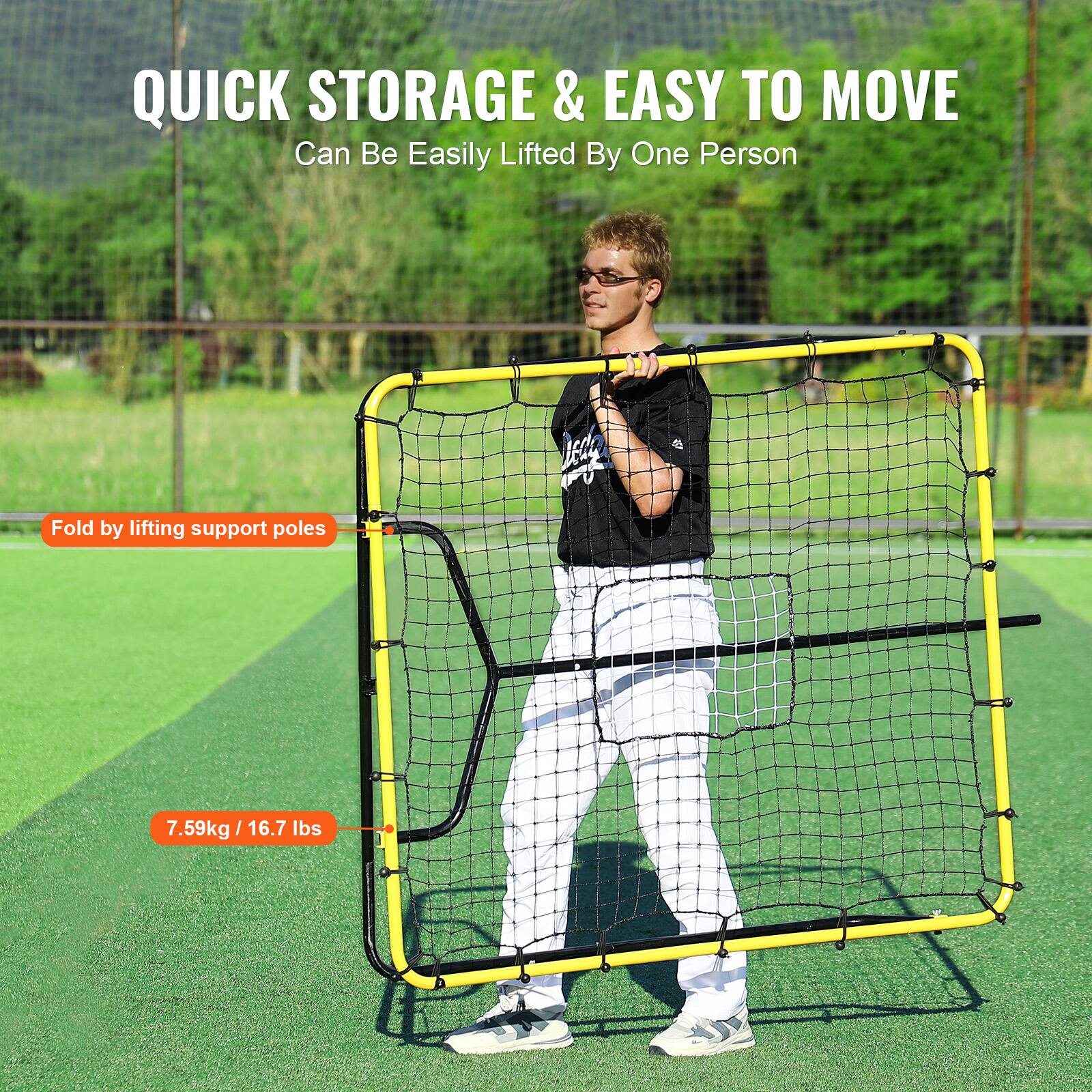 QUICK STORAGE & EASY TO MOVE  
Can Be Easily Lifted By One Person  

Fold by lifting support poles  

7.59kg / 16.7 lbs