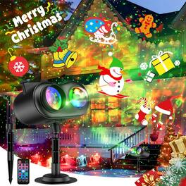 Dazzed Corner - Christmas Projector Lights Outdoor Waterproof, Timer Snowflake Projector - Black