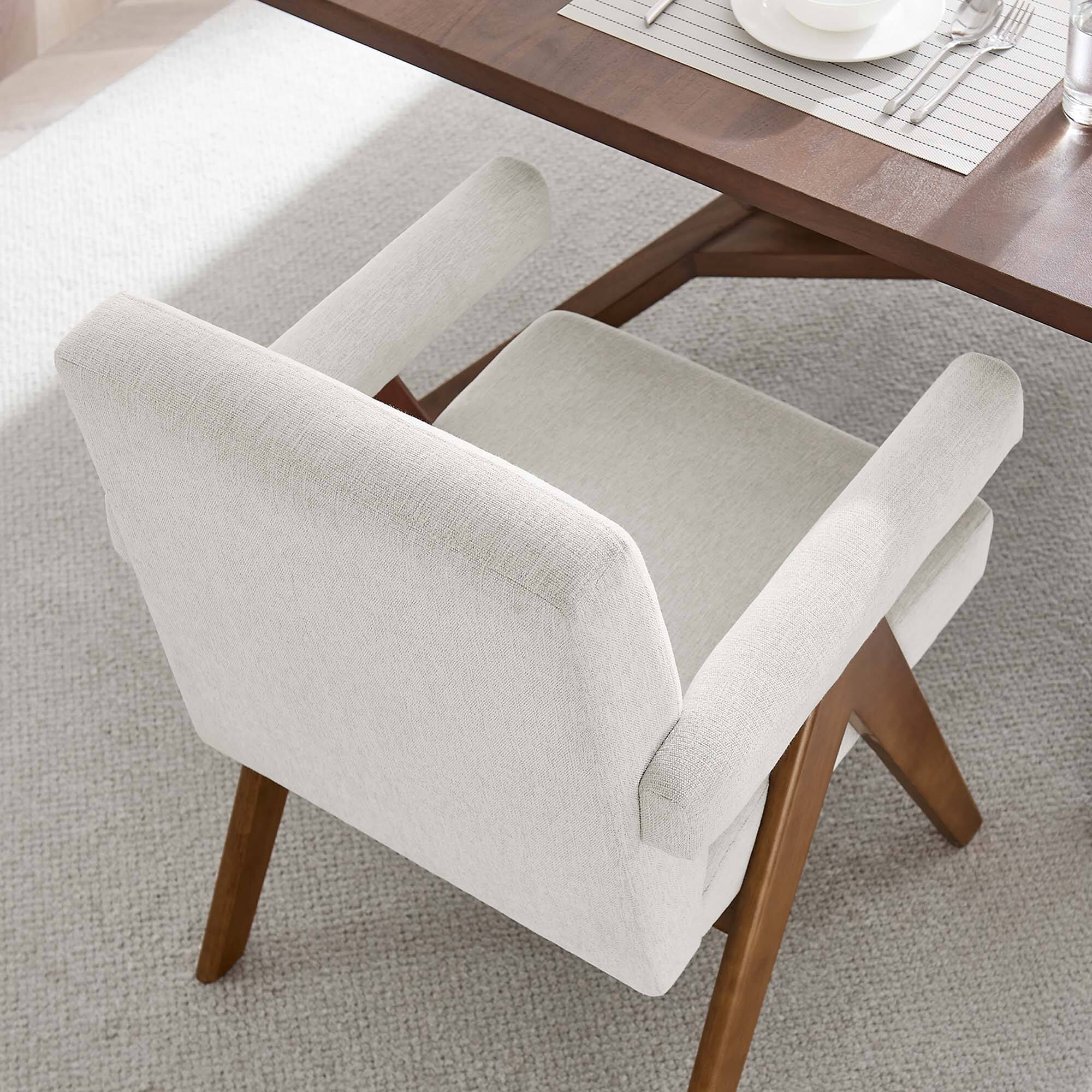 Alt View 6. Modway - Lyra Fabric Dining Room Chair Set of 2 by Modway - White.