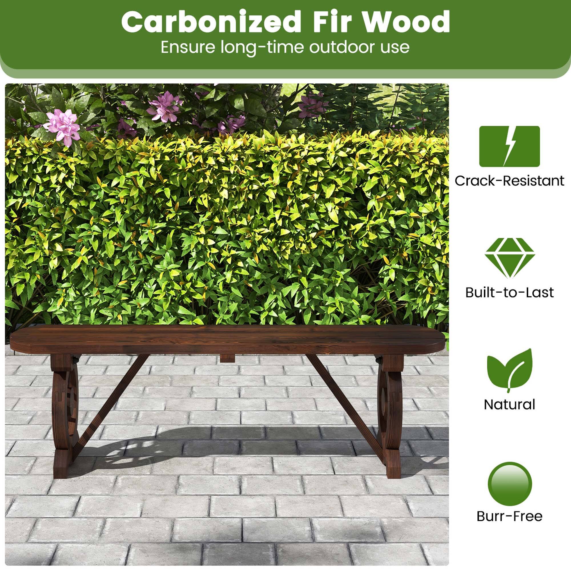 Carbonized Fir Wood is a great choice for outdoor use, as it ensures long-time durability and is crack-resistant. This type of wood is built-to-last and is made from natural materials, making it an environmentally friendly option. Additionally, it is burr-free, ensuring a smooth and comfortable experience for users.