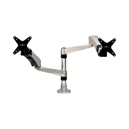 Front. 3M - MA265S Easy-Adjust Desk Dual Arm Mount for 27 in. Monitors - Silver.