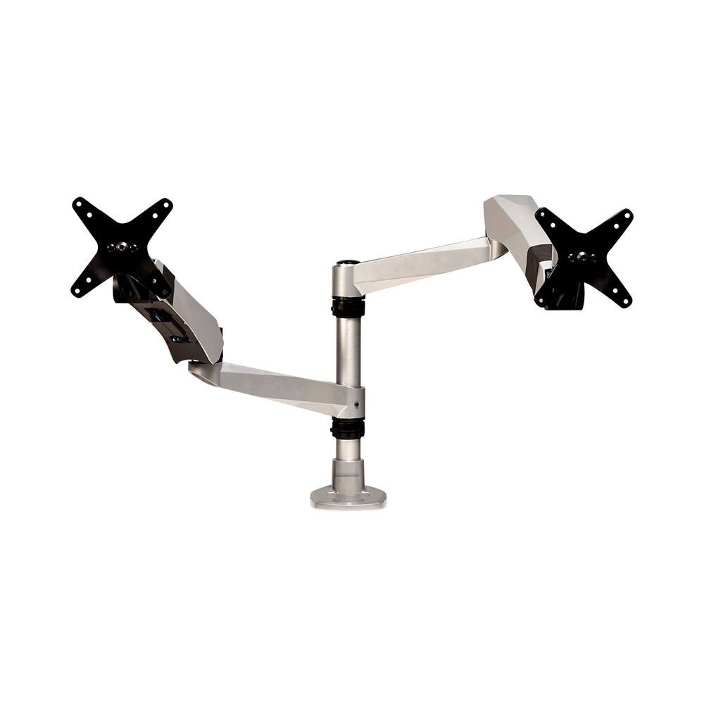 Front. 3M - MA265S Easy-Adjust Desk Dual Arm Mount for 27 in. Monitors - Silver.