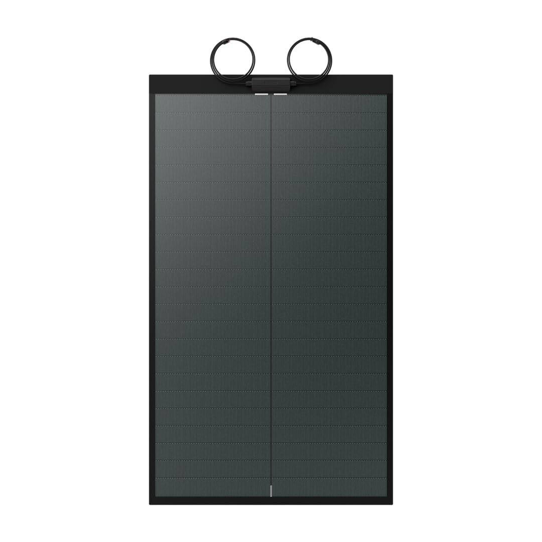 Alt View 4. BougeRV - Yuma 100W CIGS Thin-Film Flexible Solar Panel Anti-Shading with Tape for RV Boat Van Car Uneven Surfaces (Compact) - Black.