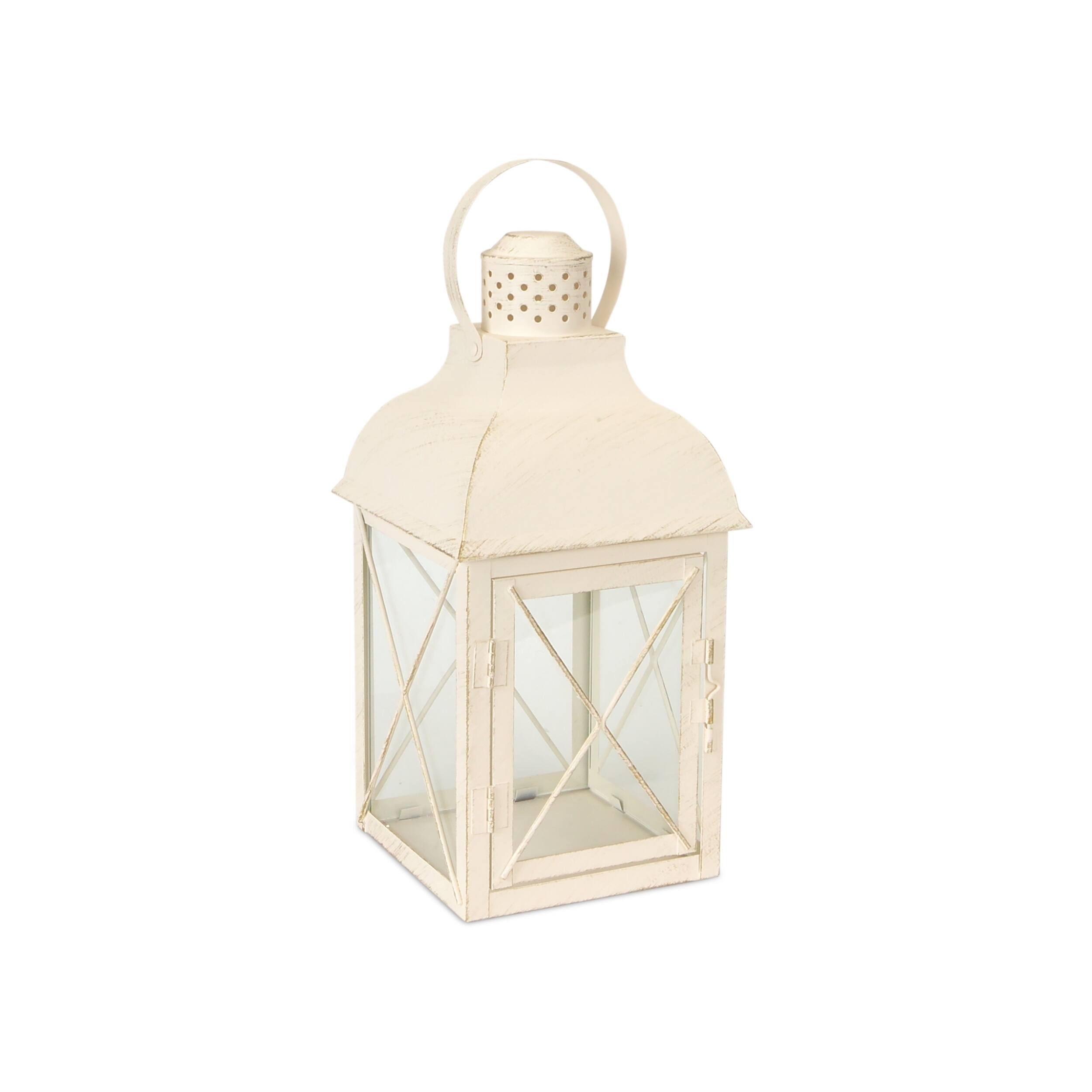 Left. BreeBe - Metal Lantern (Set of 3) - White.