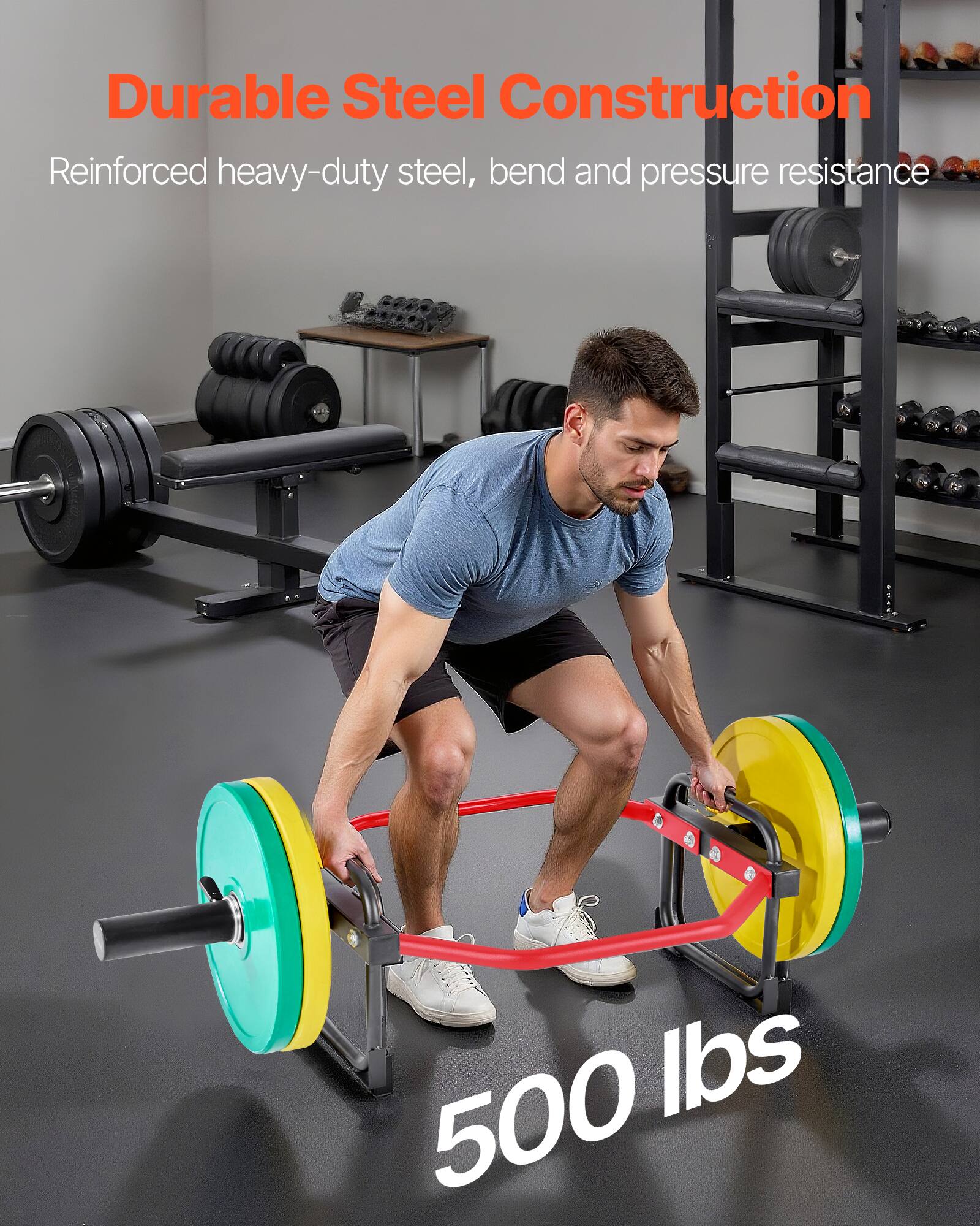 Durable Steel Construction  
Reinforced heavy-duty steel, bend and pressure resistance  
500 lbs