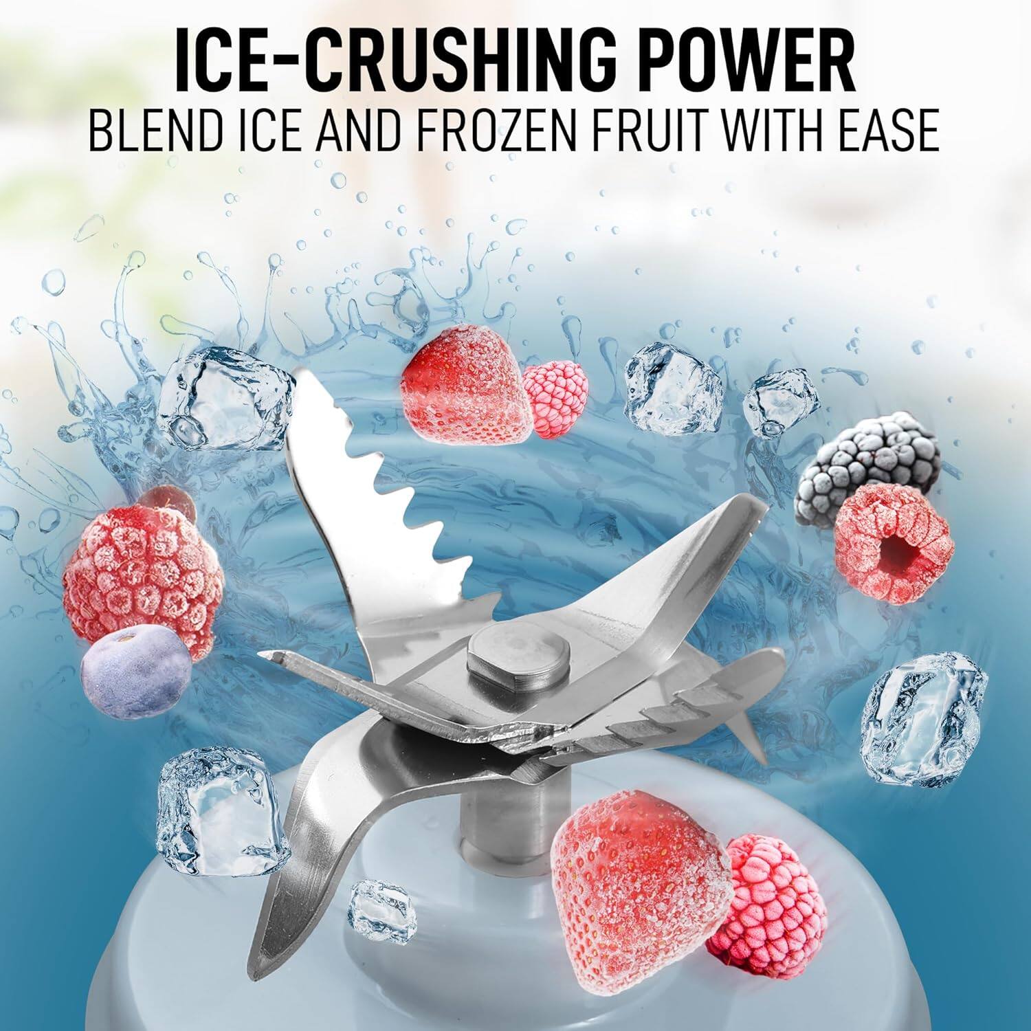 ICE-CRUSHING POWER  
BLEND ICE AND FROZEN FRUIT WITH EASE