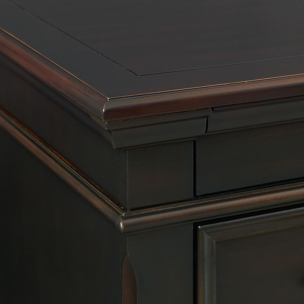 Alt View 6. Picket House Furnishings - Brooks 3-Drawer Nightstand with USB Ports in Black - Black.