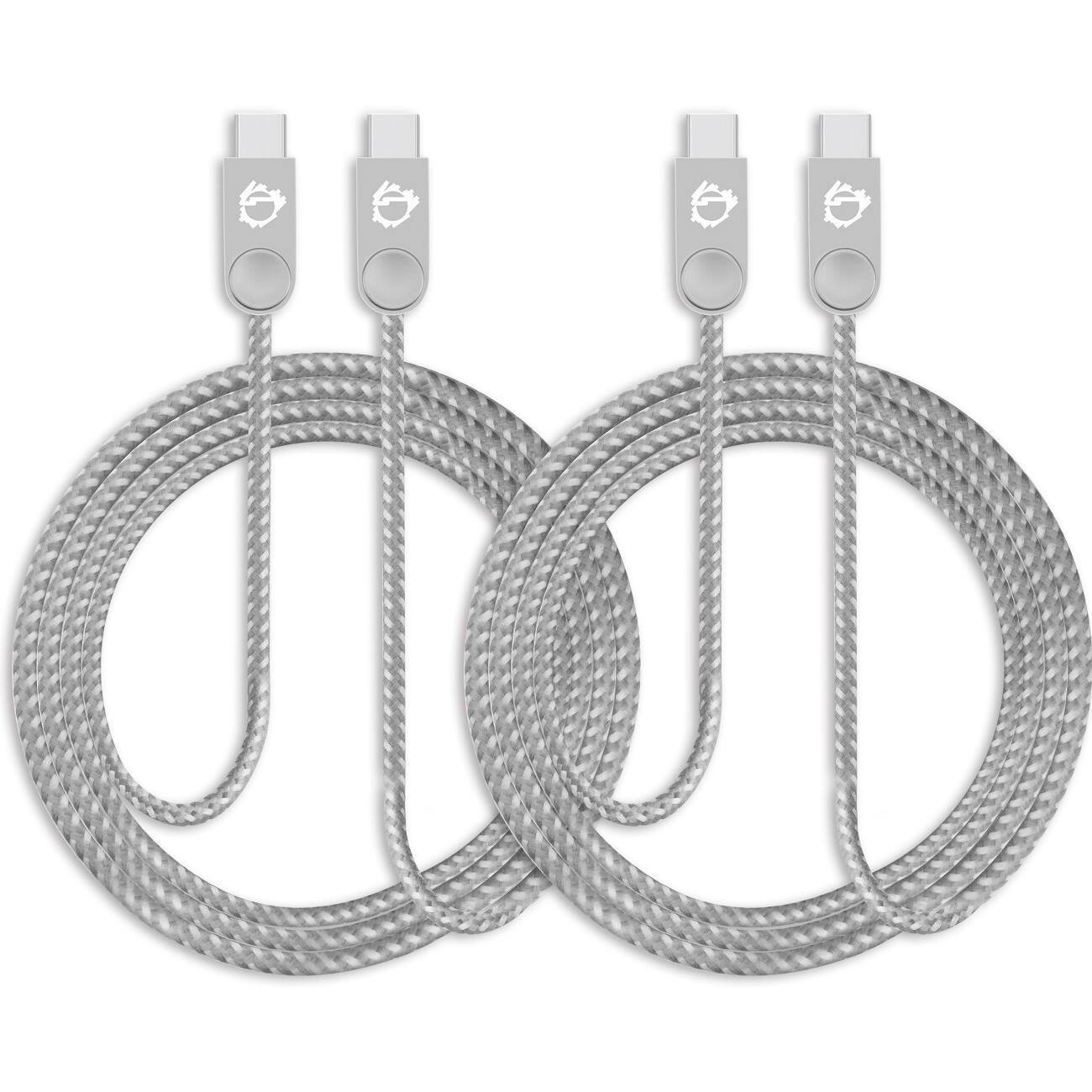 Front. SIIG - USB-C to USB-C Charging & Sync Braided Cable - 3.3ft, 2-Pack.