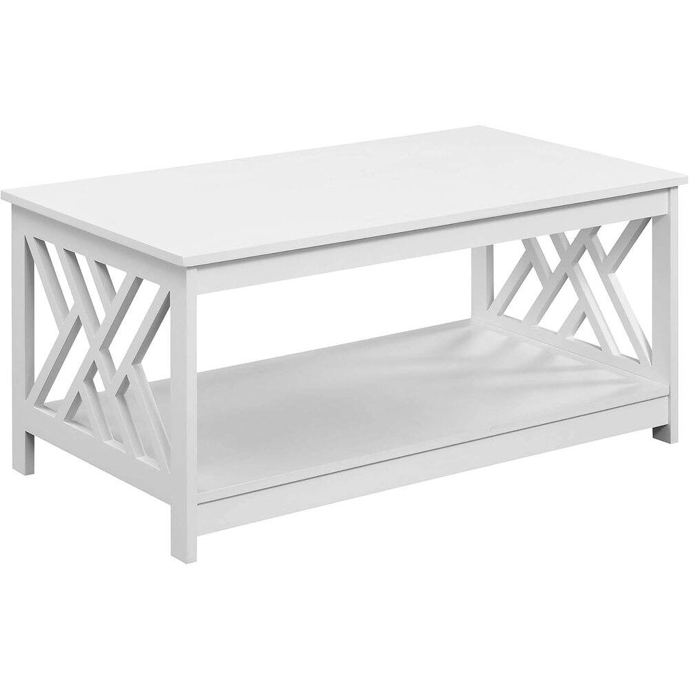Convenience Concepts - Titan Coffee Table with Shelf - White