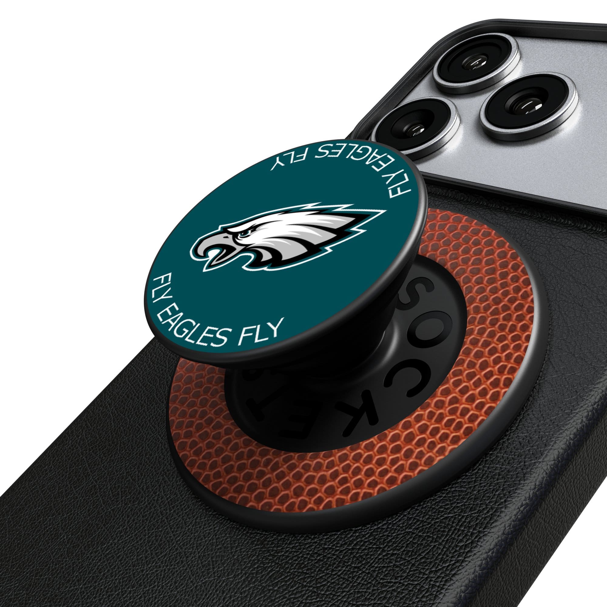 Keyscaper - Philadelphia Eagles Endzone Solid PopSockets Magnetic Phone Grip & Stand - No Size - Black