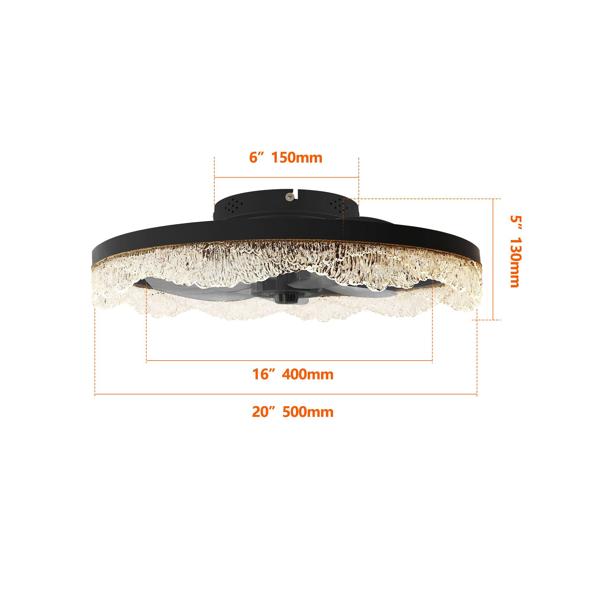 Alt View 4. Dexmalle - Dexmalle-20IN Decorative LED Ceiling Fan Light-Black.