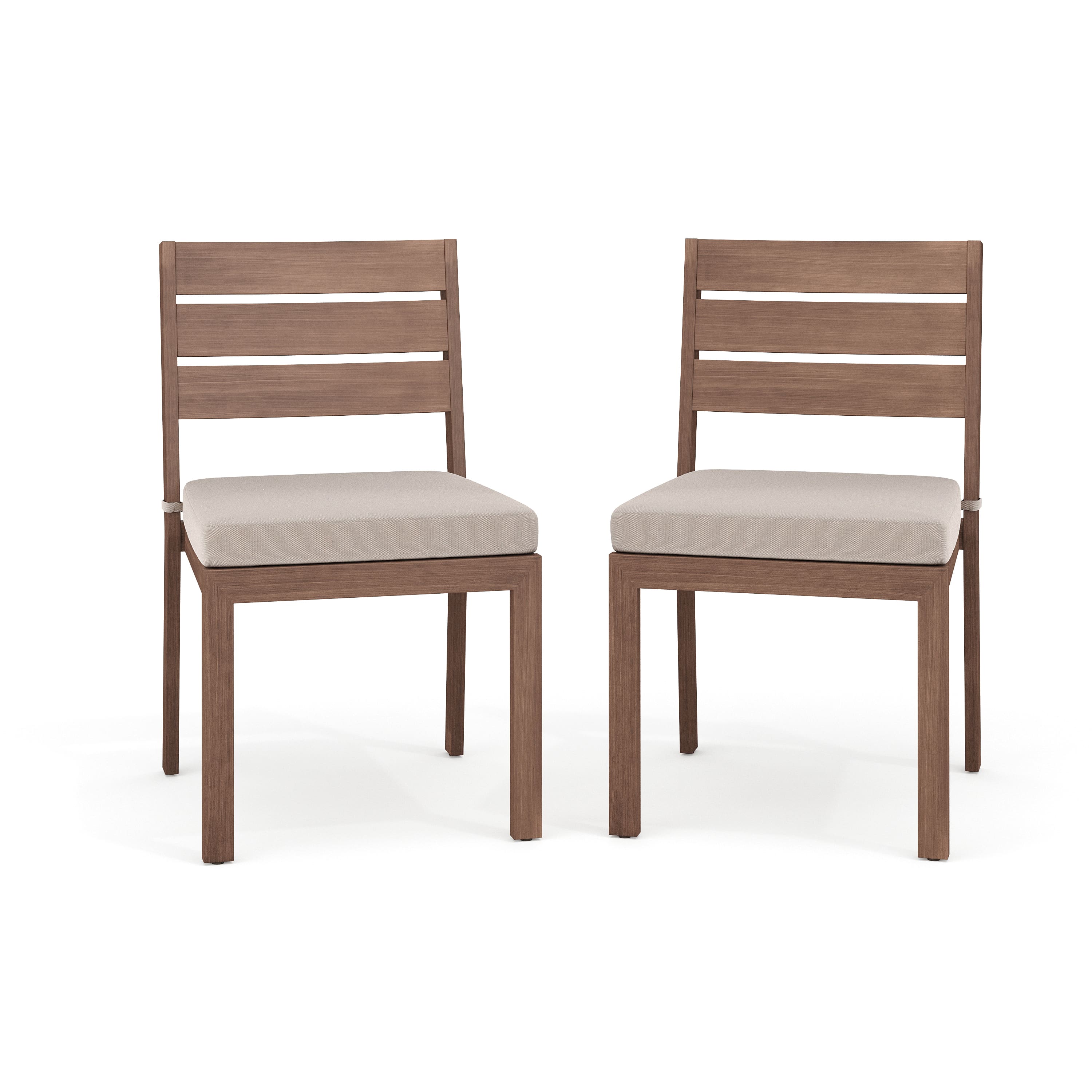Martha Stewart - Bedford 2PK All-Weather Stacking Patio Side Dining Chairs with Seat Cushions - Brown