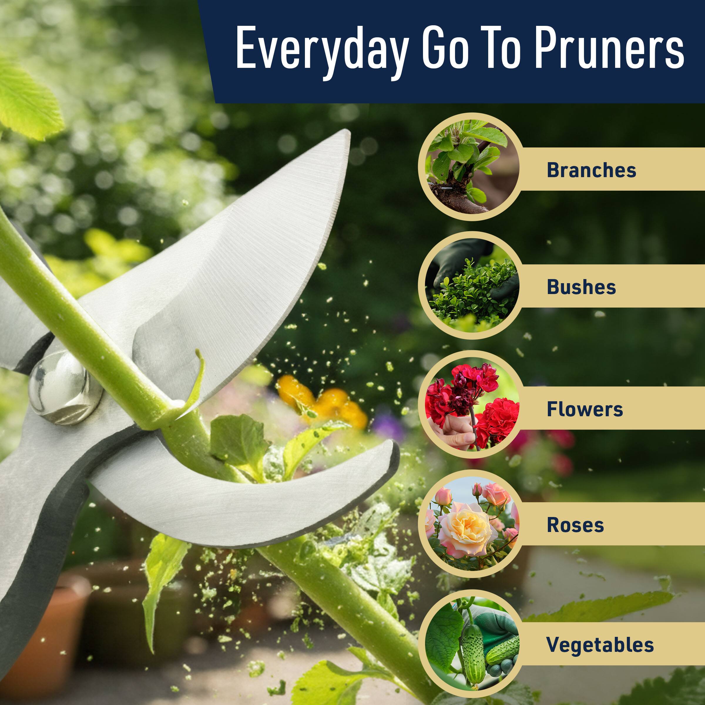 Everyday Go To Pruners

- Branches
- Bushes
- Flowers
- Roses
- Vegetables