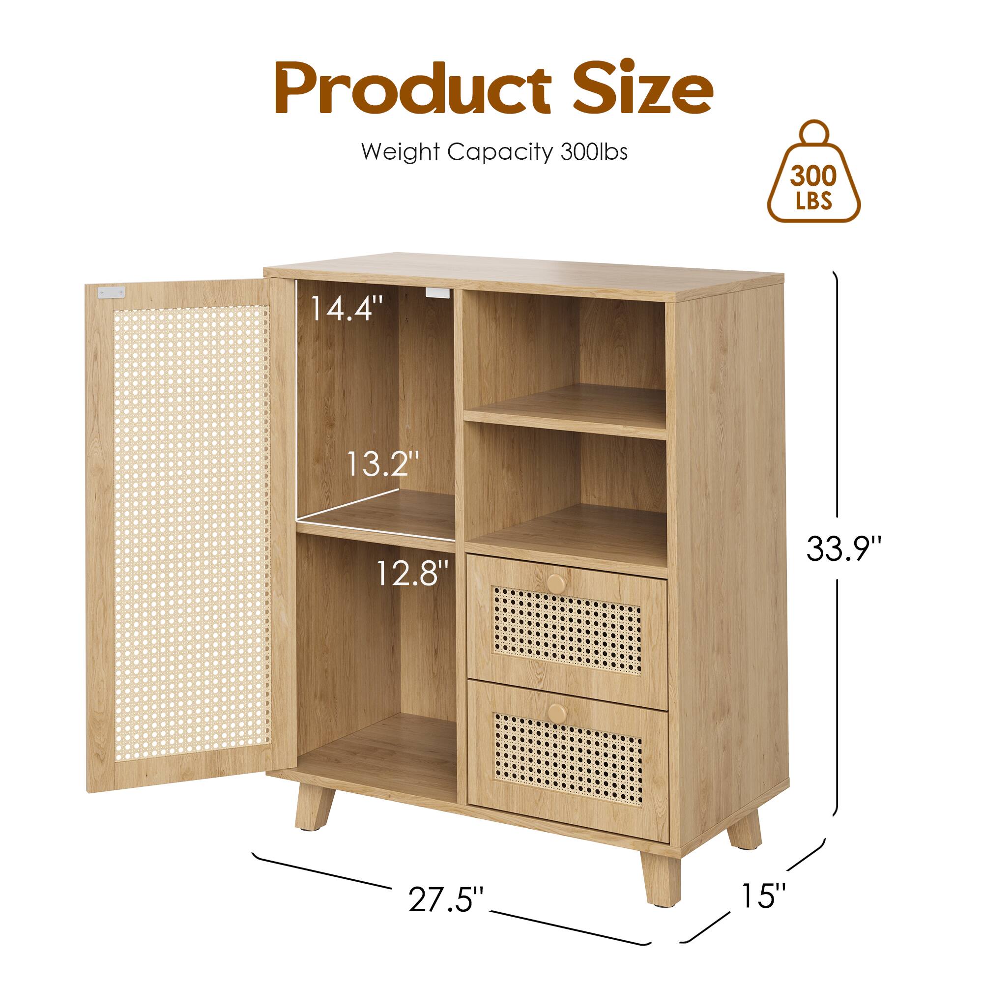 Product Size  
Weight Capacity 300lbs  
300 LBS  
14.4"  
13.2"  
12.8"  
33.9"  
27.5"  
15"