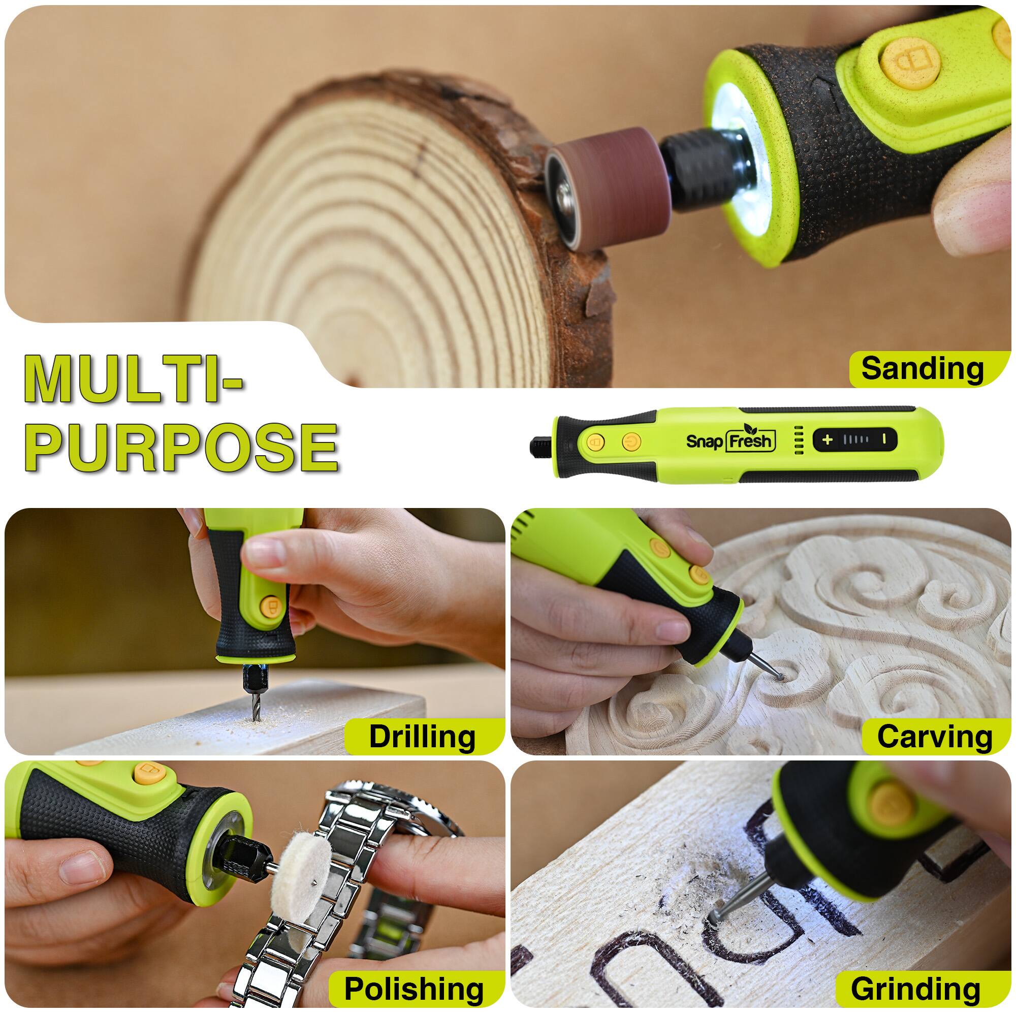 MULTI-PURPOSE Snap Fresh Sanding + Drilling Carving Polishing Grinding