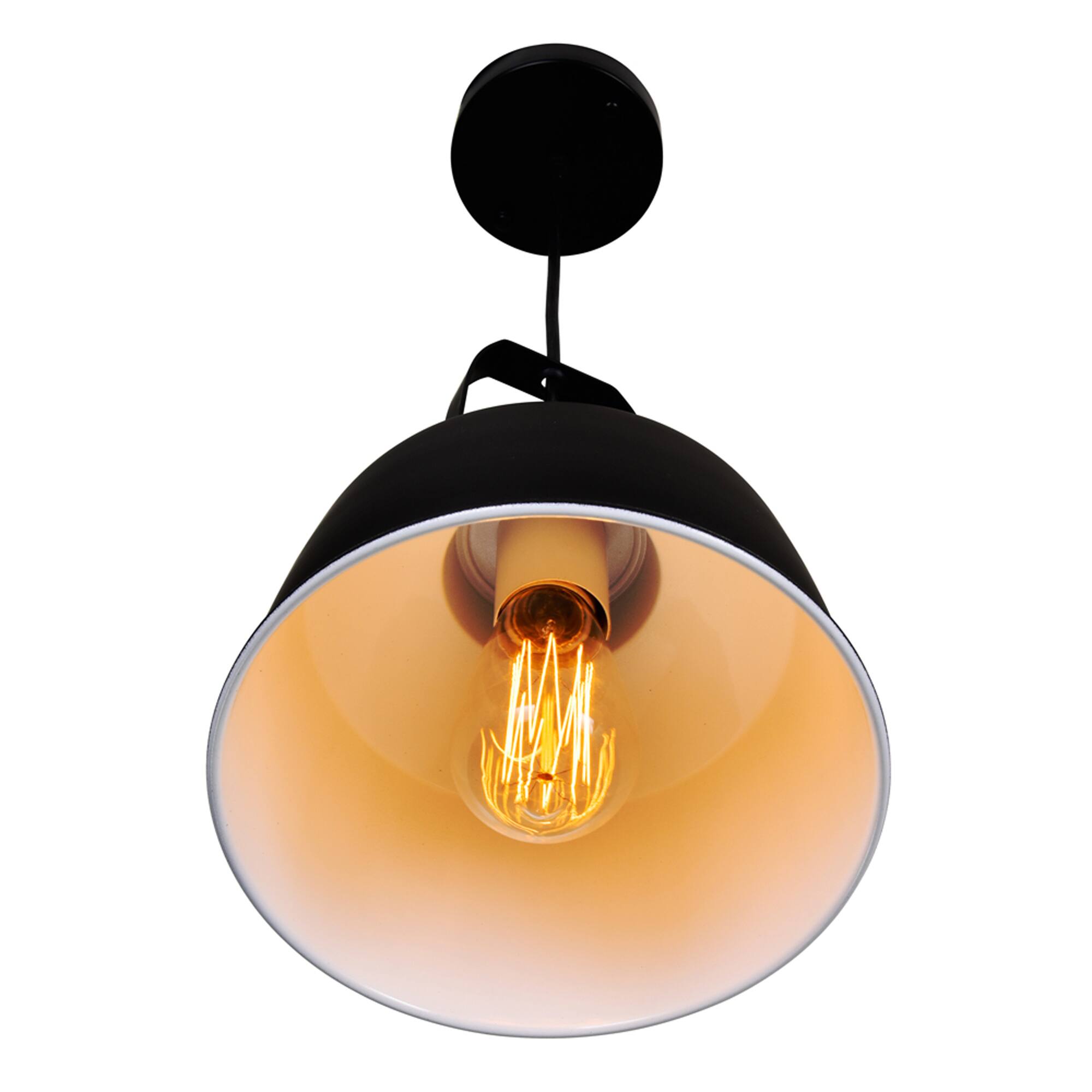 Angle. CWI Lighting - Elisa 1 Light Down Pendant With Black Finish - Black.
