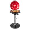 Angle. Costway - Outdoor Portable 1600W Electric BBQ Grill with Temperature Control & Grease Collector Red - Red.
