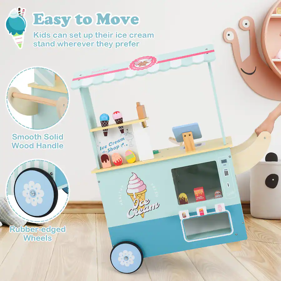Machine Making Nature Gymax Kids Ice Cream Cart w/ Vending Machine & Ice Cream Maker Toys ...