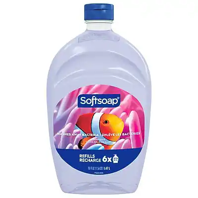 Softsoap
WASHES AWAY BACTERIA / ENLEVE LES BACTÉRIES
REFILLS RECHARGE 6x
1.4L