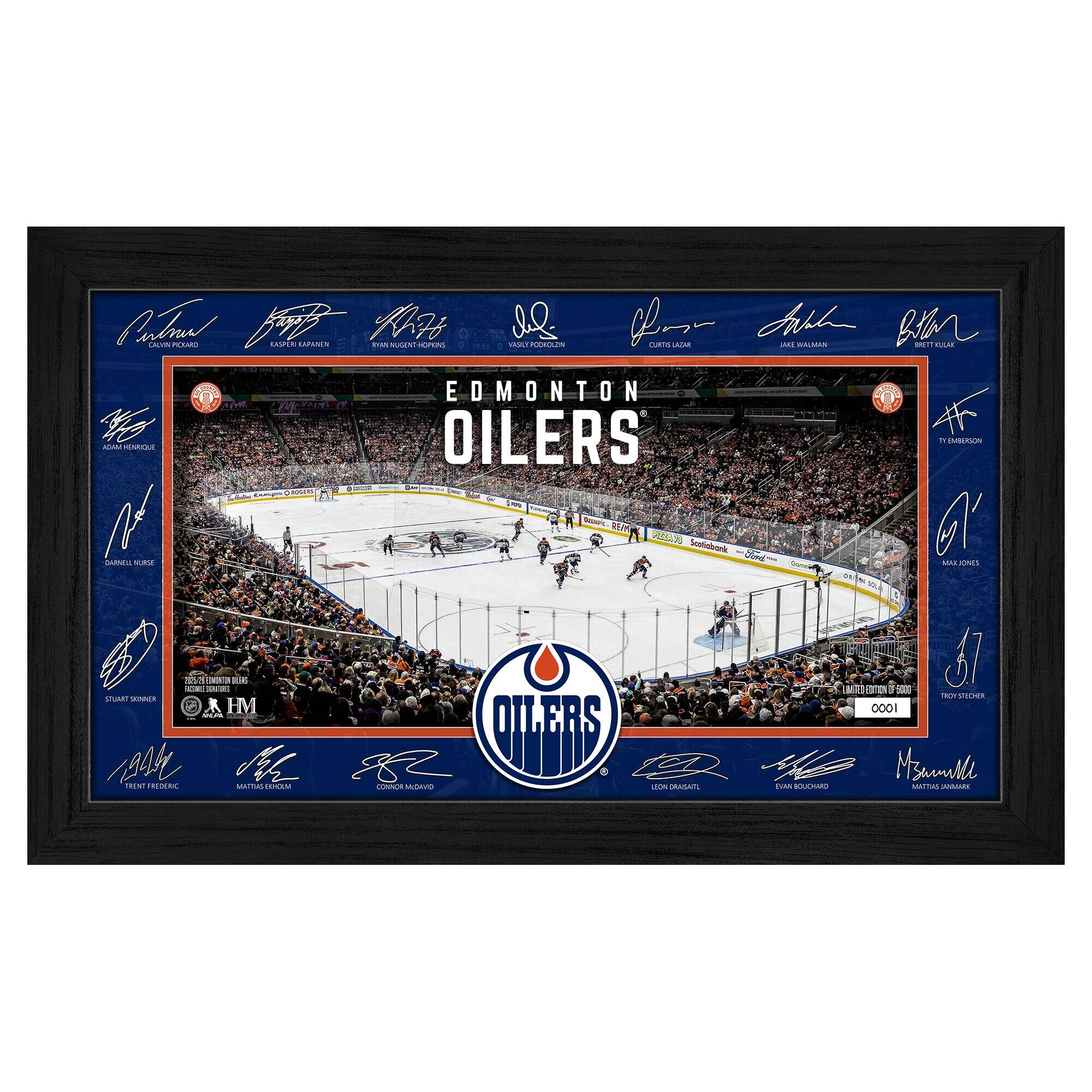 Highland Mint - Edmonton Oilers Limited Edition 2025 Facsimile Signature Rink Framed Photograph - Multicolor price history on PriceWatchPro
