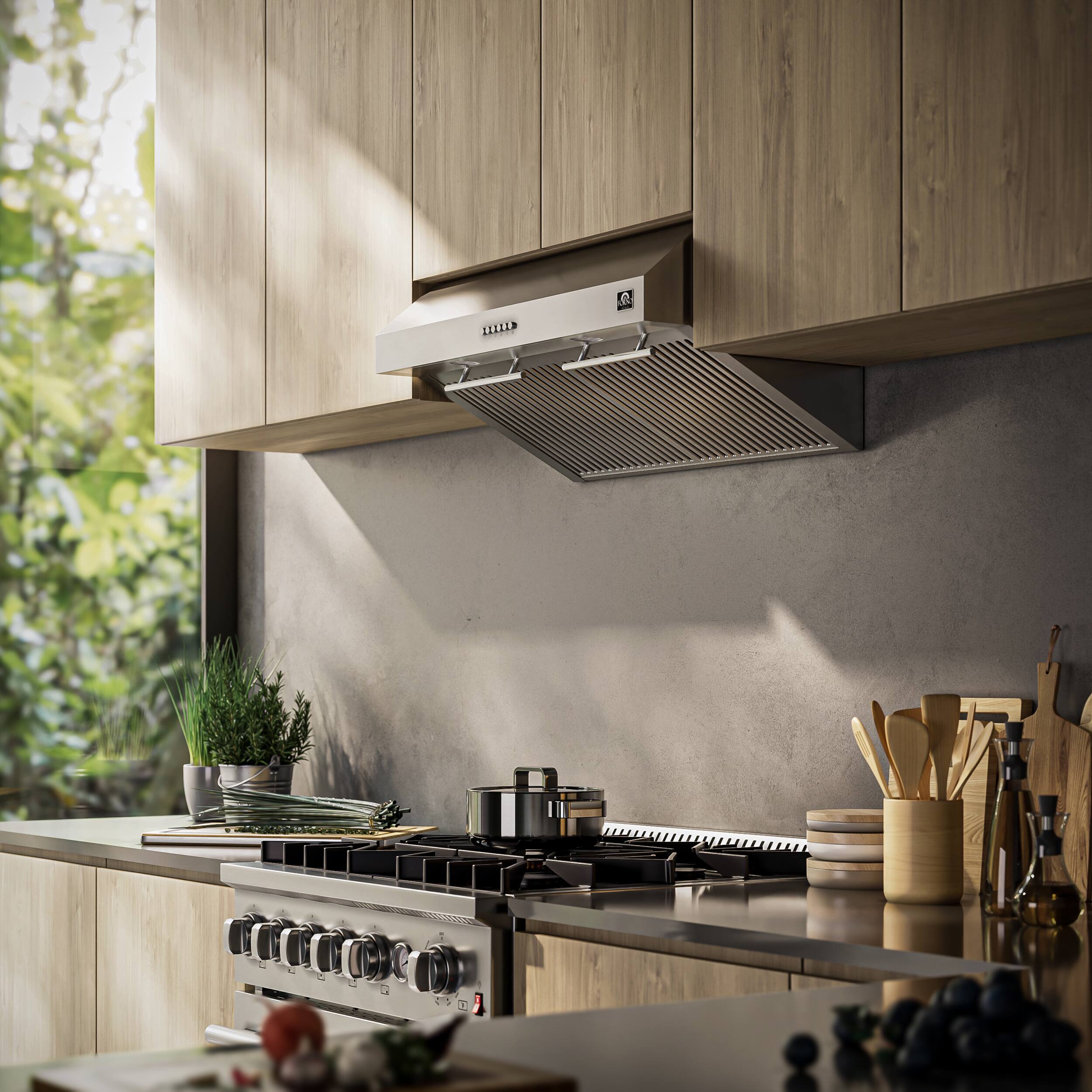 Alt View 11. Forno Appliances - Bari Espresso Collection 30" Under Cabinet Range Hood - Stainless steel.