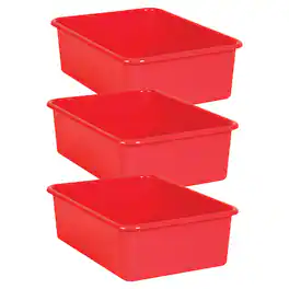 Teacher Created Resources - Red Large Plastic Storage Bin, Pack of 3