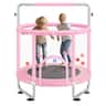 VEVOR - 55" Kids Trampoline, 4.6FT Indoor Outdoor Trampoline, Mini Toddler Recreational Trampoline with Safety Enclosure Net - Pink