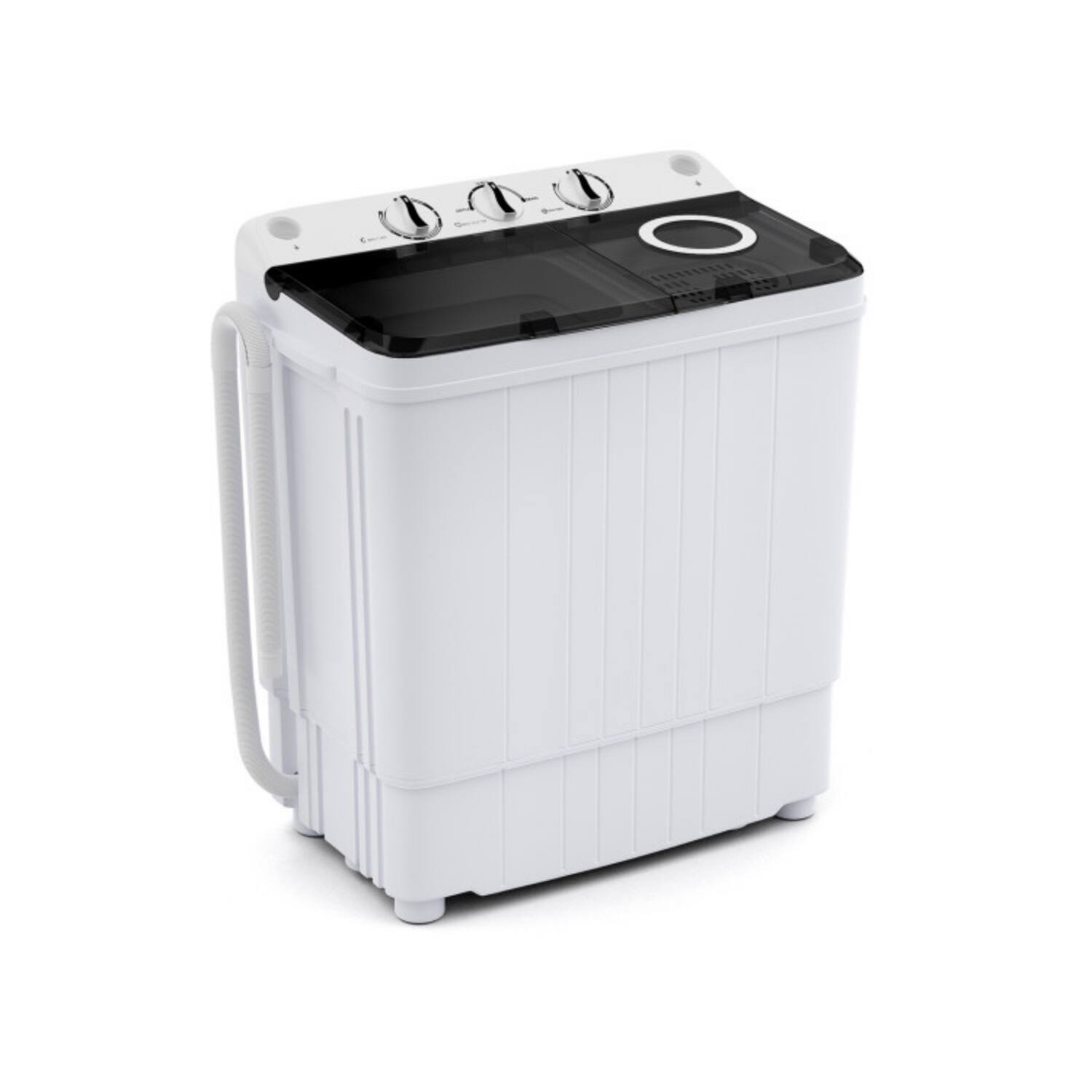 Alt View 5. LUCKY ONE - 17.6 lbs Freestanding Portable Twin Tub Washing Machine with Drain Pump - Gray.