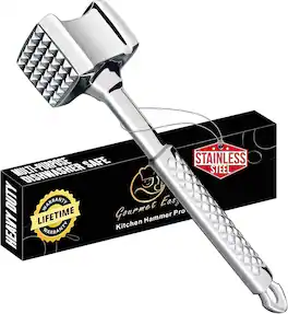 PARKER SLATER - Stainless Steel Meat Tenderizer Mallet – Dual-Sided, Non-Slip Grip, Dishwasher Safe - Original