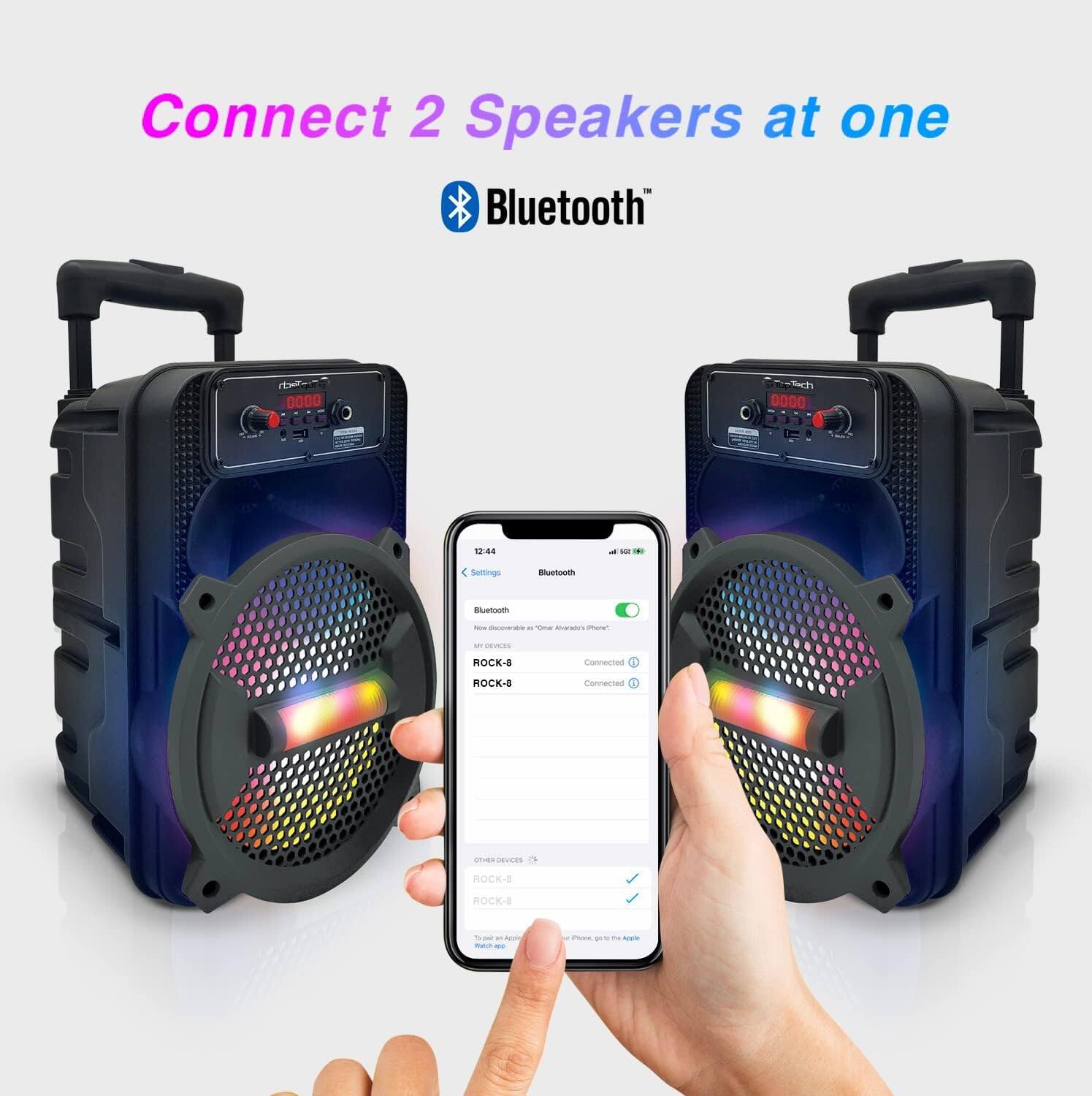 Connect 2 Speakers at one  
Bluetooth  

Settings  
Bluetooth  
Connected  
Connected  

ROCK-B  
ROCK-B  

OTHER DEVICES  
ROCK-B