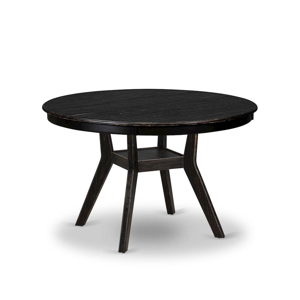 Alt View 3. East West Furniture - Mid-Century Kitchen Table - Black.