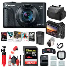 Canon - PowerShot SX740 HS Digital Camera (Black) (2955C001) + 64GB Card Pro Bundle (International Version) - Black w/ Pro Bundle