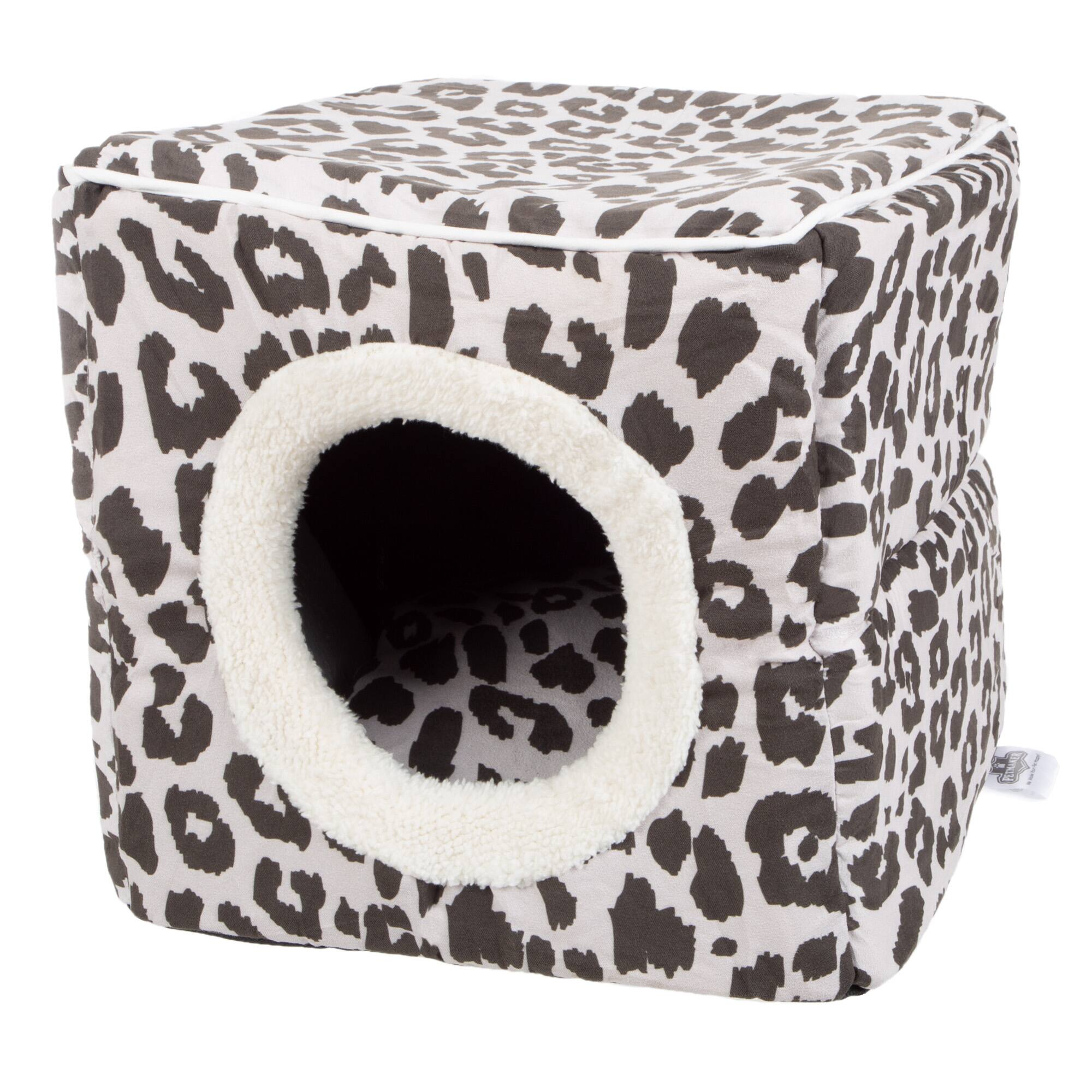 Alt View 4. PetMaker - Cat House Indoor Bed with Removable Foam Cushion Cat Cave for Puppies, Rabbits, Guinea Pigs, and Other Small Animals - Animal Print.